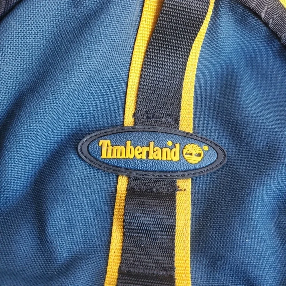 Timberland Vintage Backpack Blue‎ Yellow Colorblock Hiking Bag